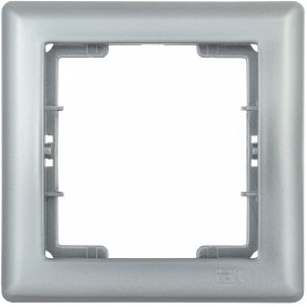 

Iek EMB12-K23 РГ-1-БС Рамка 1 мест. BOLERO серебряный, Серый, EMB12-K23