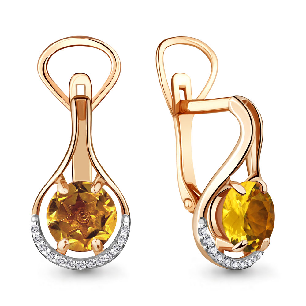 

Серьги из серебра с фианитом Aquamarine 4431806А_925_з, 4431806А_925_з