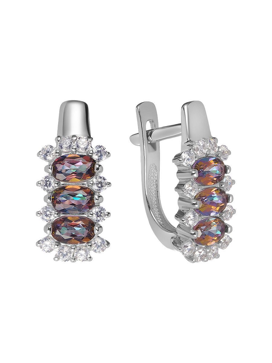 Серьги из серебра Ювелирочка 2063450, фианит\топаз