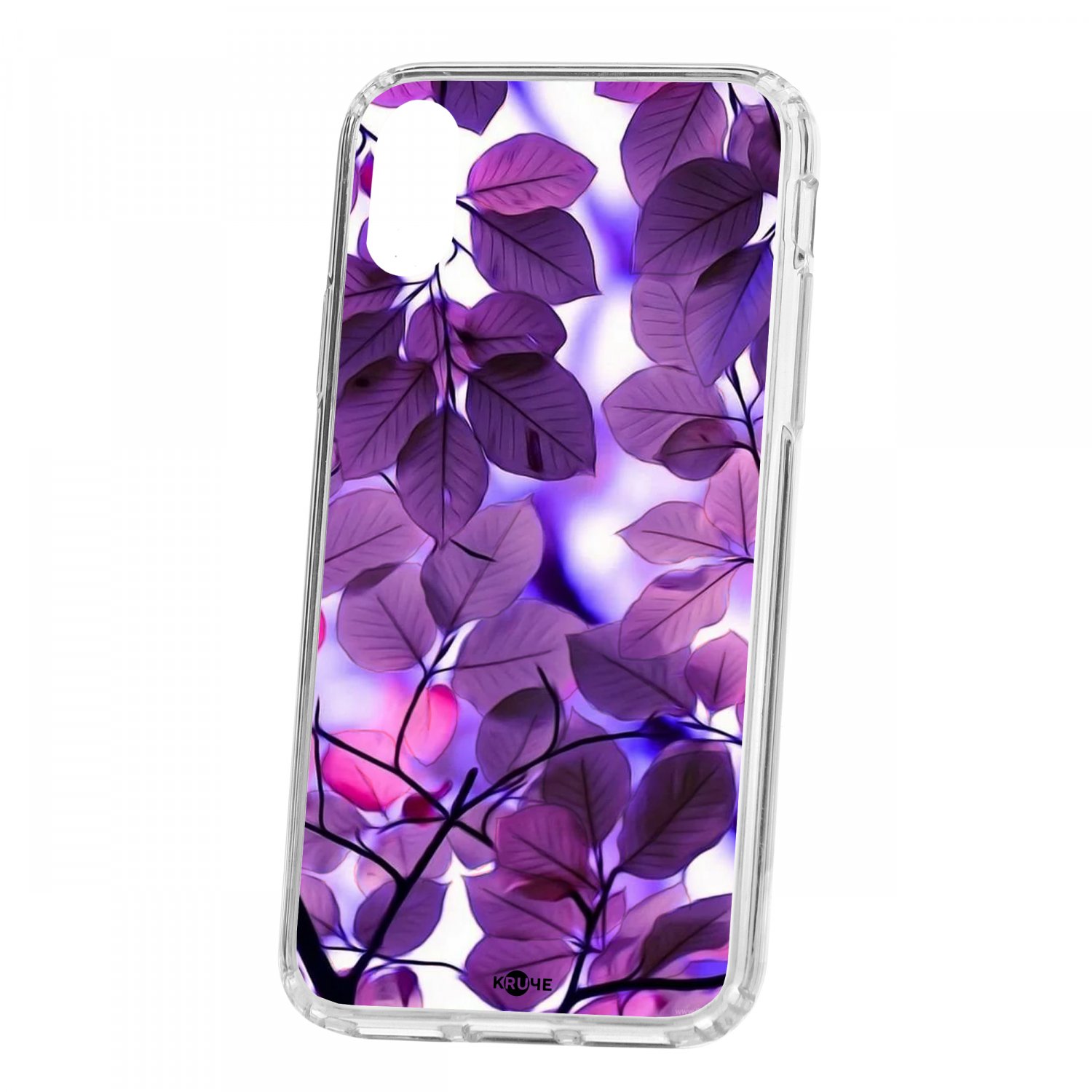 фото Чехол кruче для iphone x/xs print purple leaves