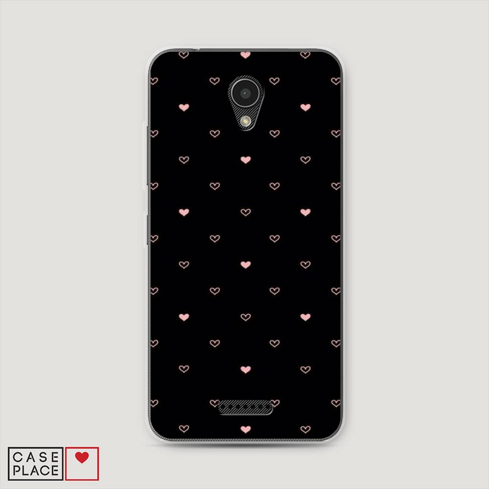 

Чехол Awog на Lenovo Vibe B / Леново Vibe B "Черный фон и сердечки", 112450-3