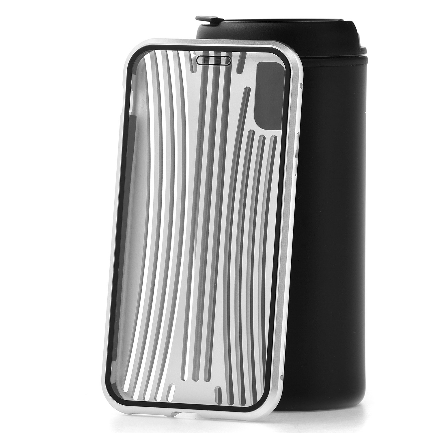 фото Чехол для apple iphone x / xs metal suitcase silver кruче