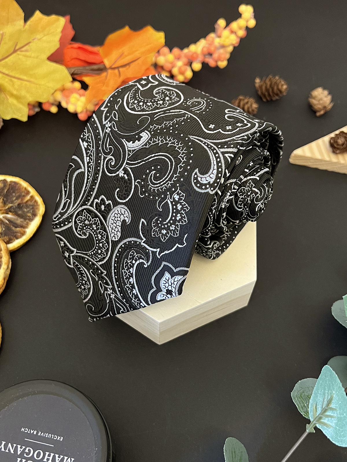 Галстук мужской 2beMan G_psl G162 черныйбелый 1710₽