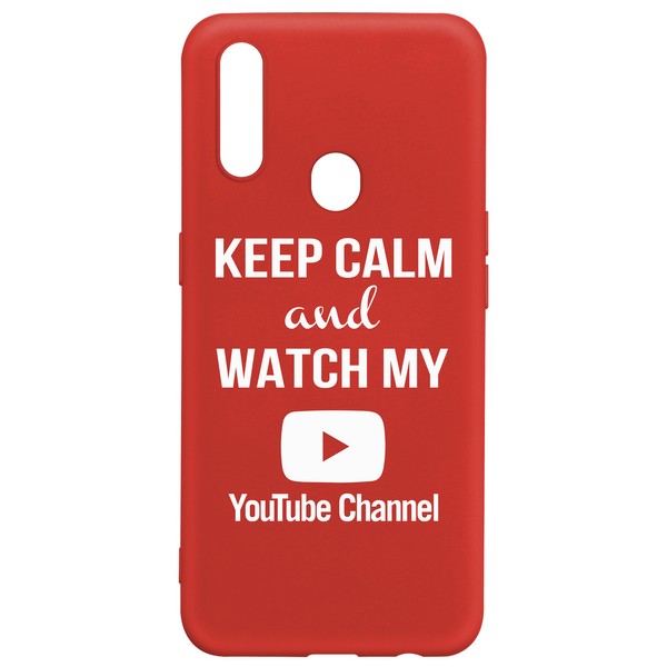 фото Чехол-накладка krutoff silicone case youtube для oppo a31 красный