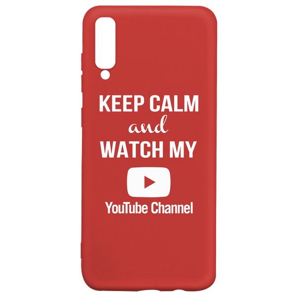 фото Чехол-накладка krutoff silicone case youtube для huawei y6p красный