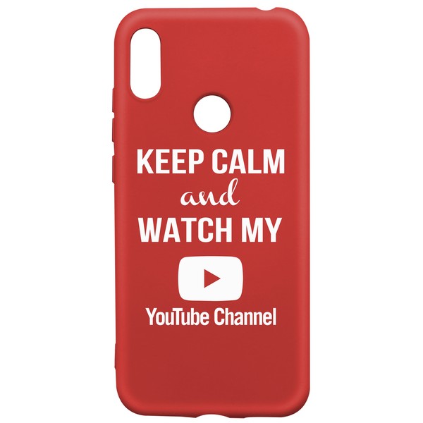 фото Чехол krutoff silicone case youtube для huawei y6 (2019) /y6s /honor 8a /8a pro красный