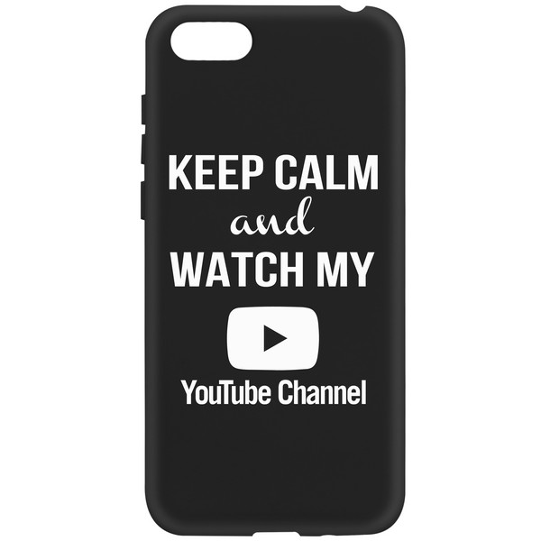 фото Чехол krutoff silicone case youtube для huawei y5 prime (2018) /honor 7a prime синий