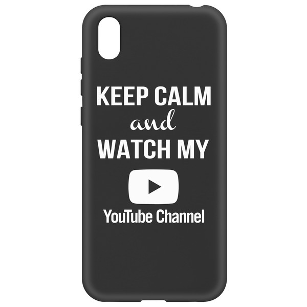 фото Чехол krutoff silicone case youtube для huawei y5 (2019) /honor 8s /8s prime черный