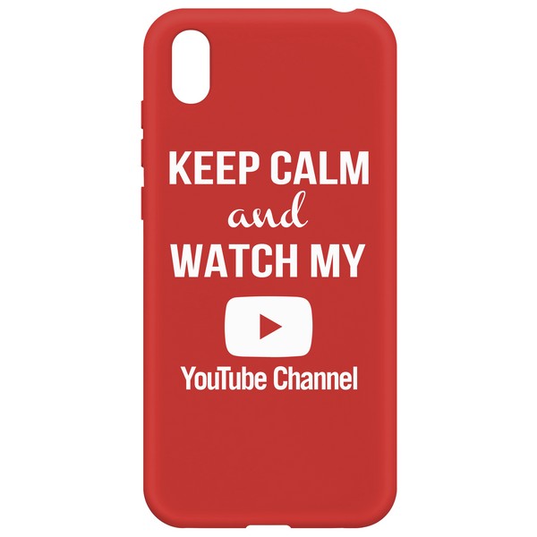 фото Чехол krutoff silicone case youtube для huawei y5 (2019)/ honor 8s /8s prime красный