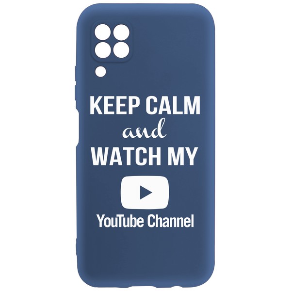 фото Чехол-накладка krutoff silicone case youtube для huawei p40 lite синий