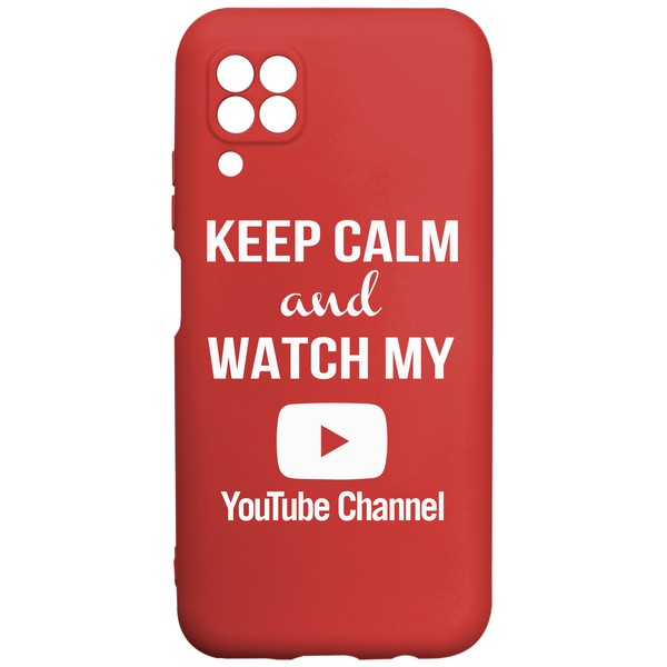 фото Чехол-накладка krutoff silicone case youtube для huawei p40 lite красный