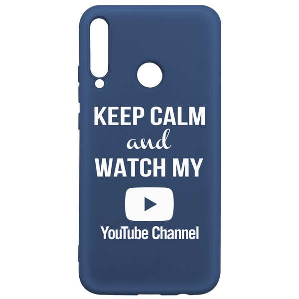 фото Чехол-накладка krutoff silicone case youtube для huawei p40 lite e / honor 9c синий