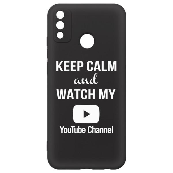 фото Чехол-накладка krutoff silicone case youtube для honor 9x lite черный