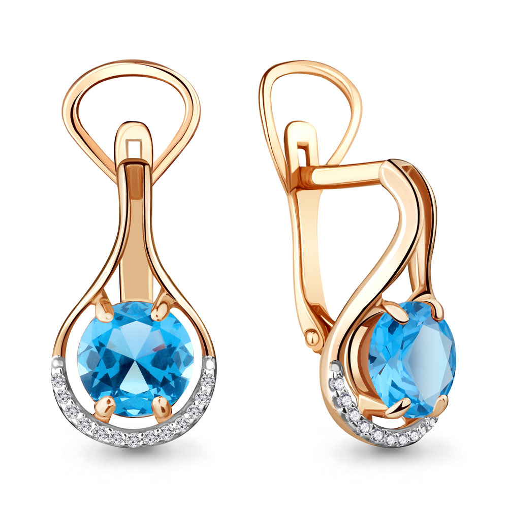 

Серьги из серебра с топазом Aquamarine 4431805А_925_з, 4431805А_925_з