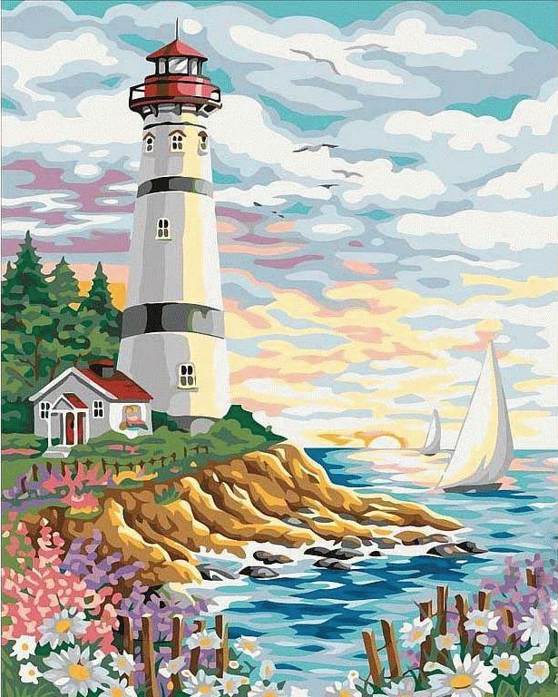 

Картина по номерам Цветной Красочный маяк, 40x50 см, Красочный маяк