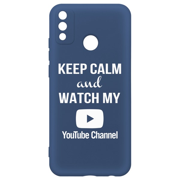 фото Чехол-накладка krutoff silicone case youtube для honor 9x lite синий