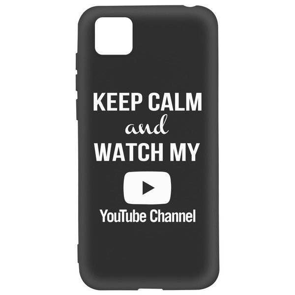 фото Чехол-накладка krutoff silicone case youtube для honor 9s/huawei y5p черный