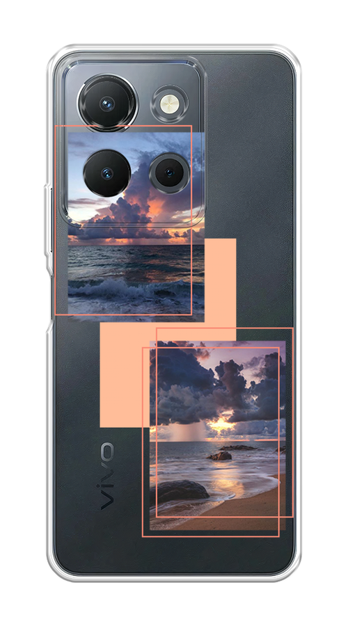 

Чехол на Vivo Y36 4G "Sky collage", Розовый;прозрачный;синий, 269250-1