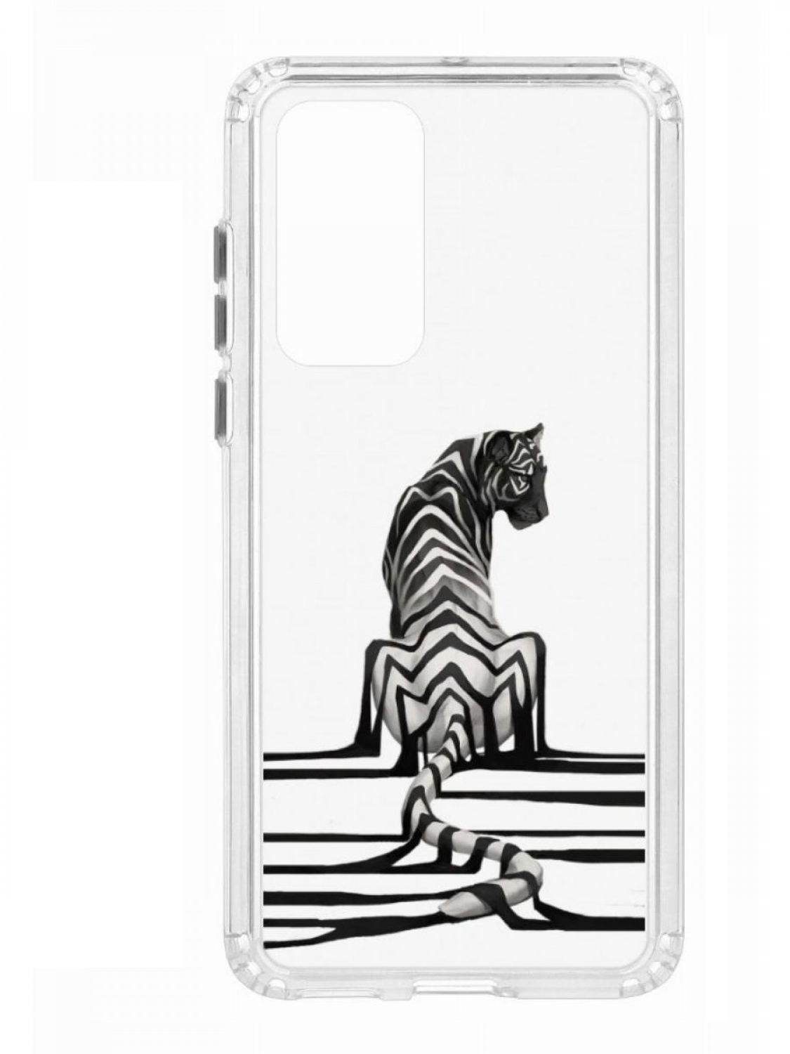 

Чехол для смартфона Huawei P40 КRUЧЕ Print прозрачный с принтом, Белый;черный