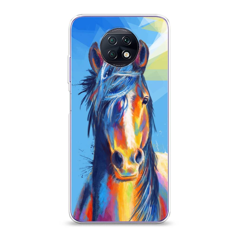 

Чехол на Xiaomi Redmi Note 9T "Лошадь арт 3", Голубой;желтый;синий, 39650-1