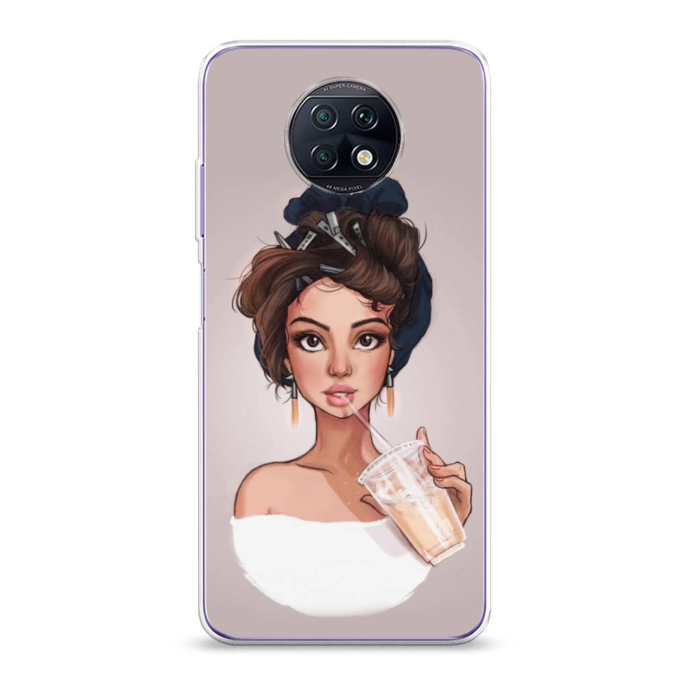 

Чехол на Xiaomi Redmi Note 9T "Девушка с фраппе", Серый, 39650-6