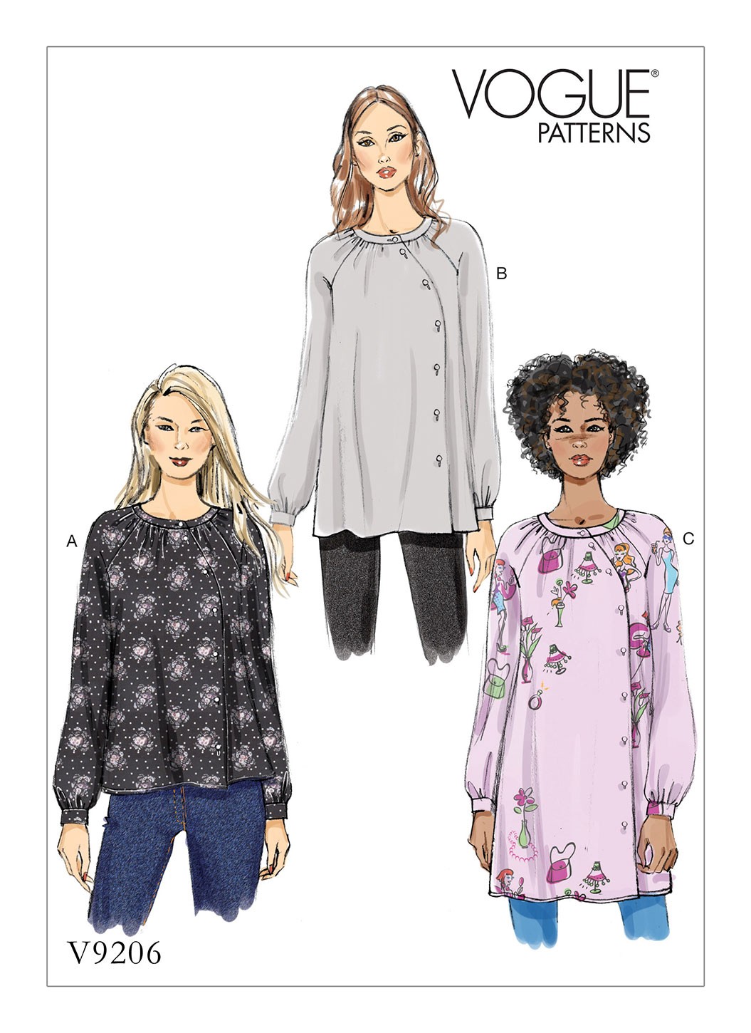 

Выкройка Vogue №9206 — Туника с рукавами реглан