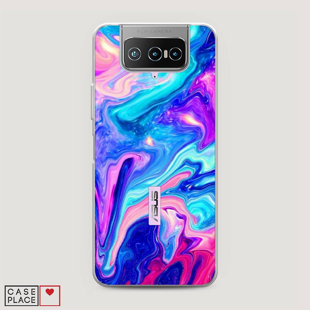 

Чехол Awog на Asus Zenfone 7 ZS670KS "Потеки краски", Розовый, 44050-10