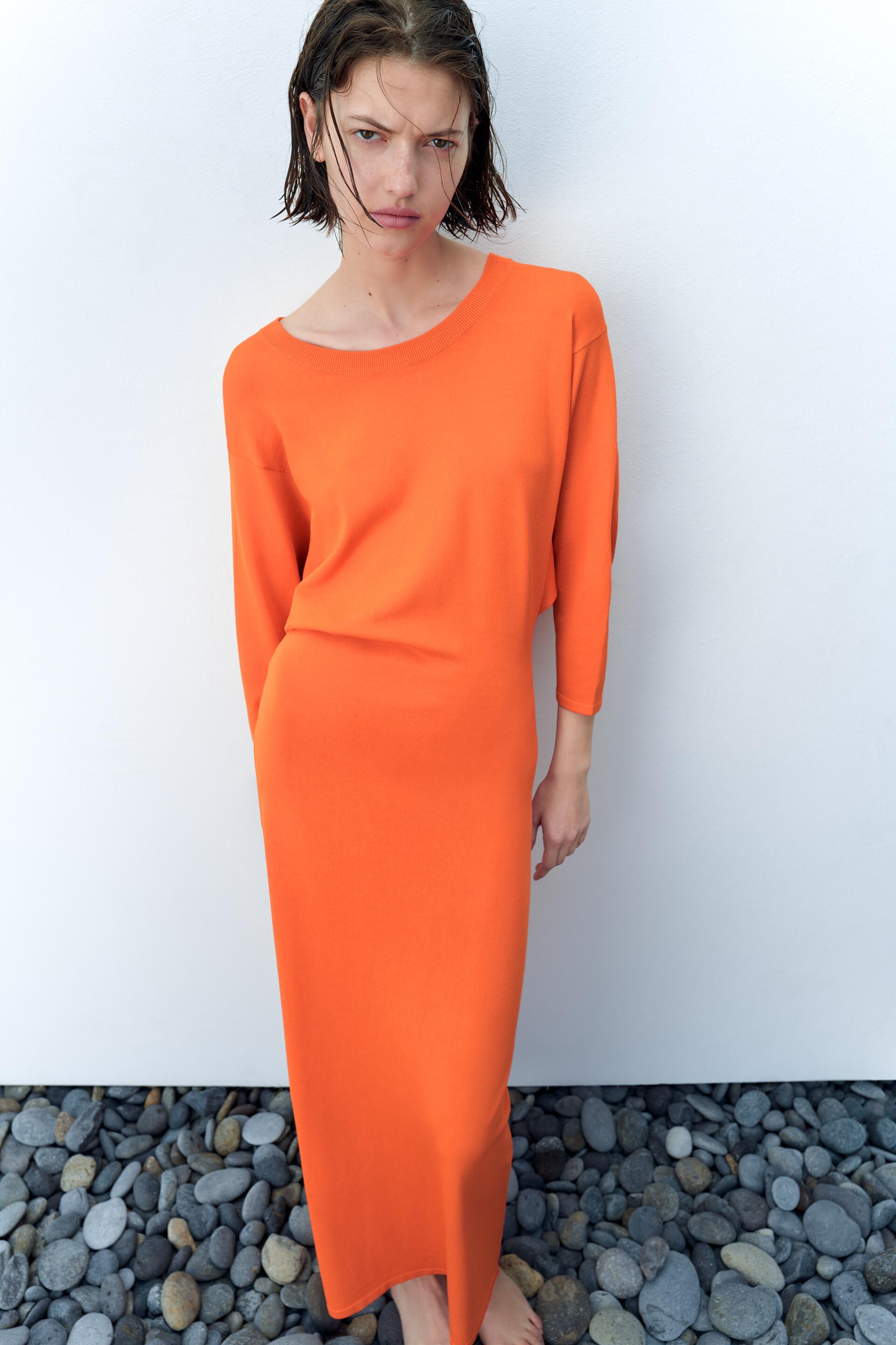 Платье женское ZARA 03390119 оранжевое M (доставка из-за рубежа)