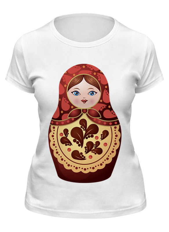

Футболка женская Printio Матрешка белая 2XL, Белый, Матрешка