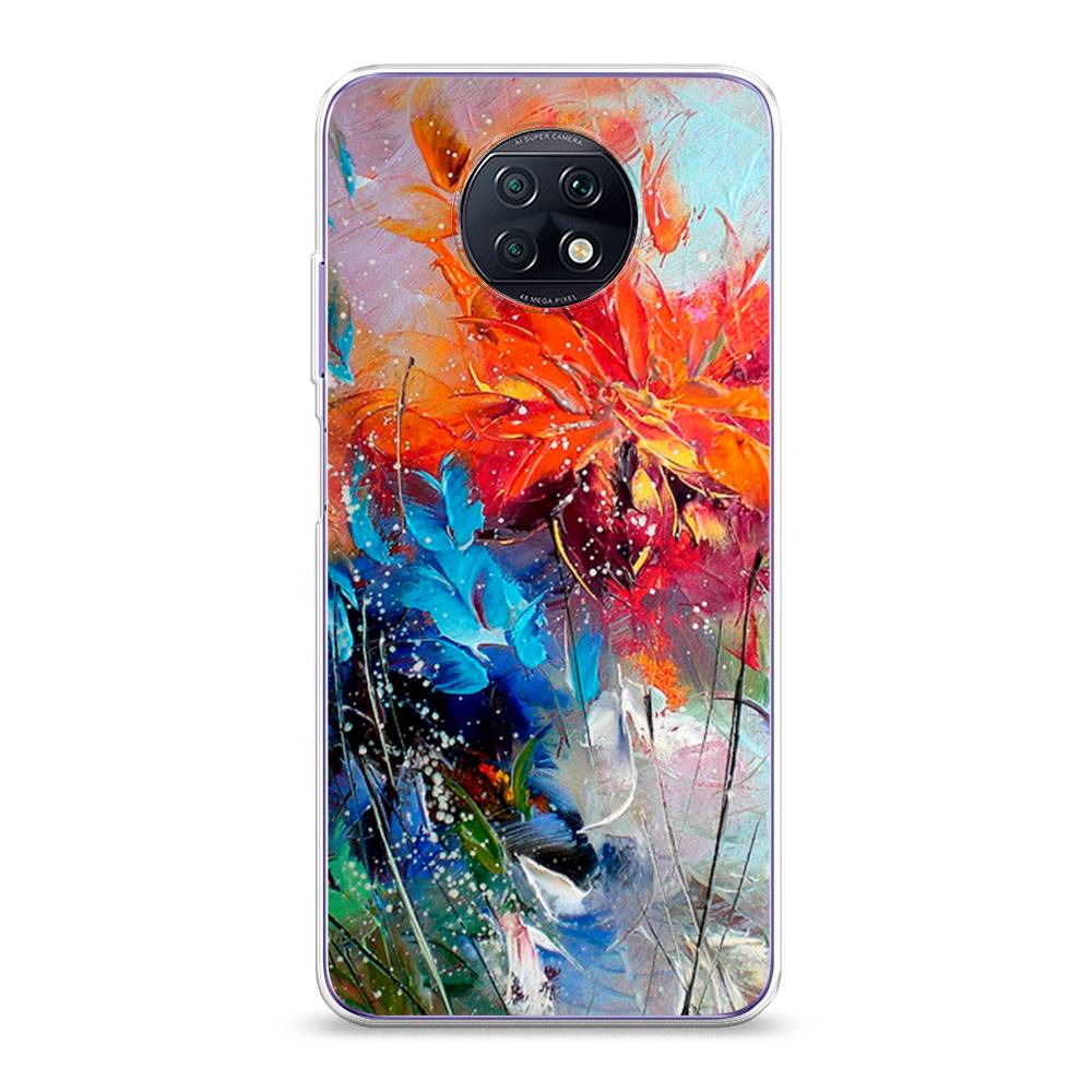 

Чехол на Xiaomi Redmi Note 9T "Абстрактные цветы", Оранжевый;синий, 39650-4