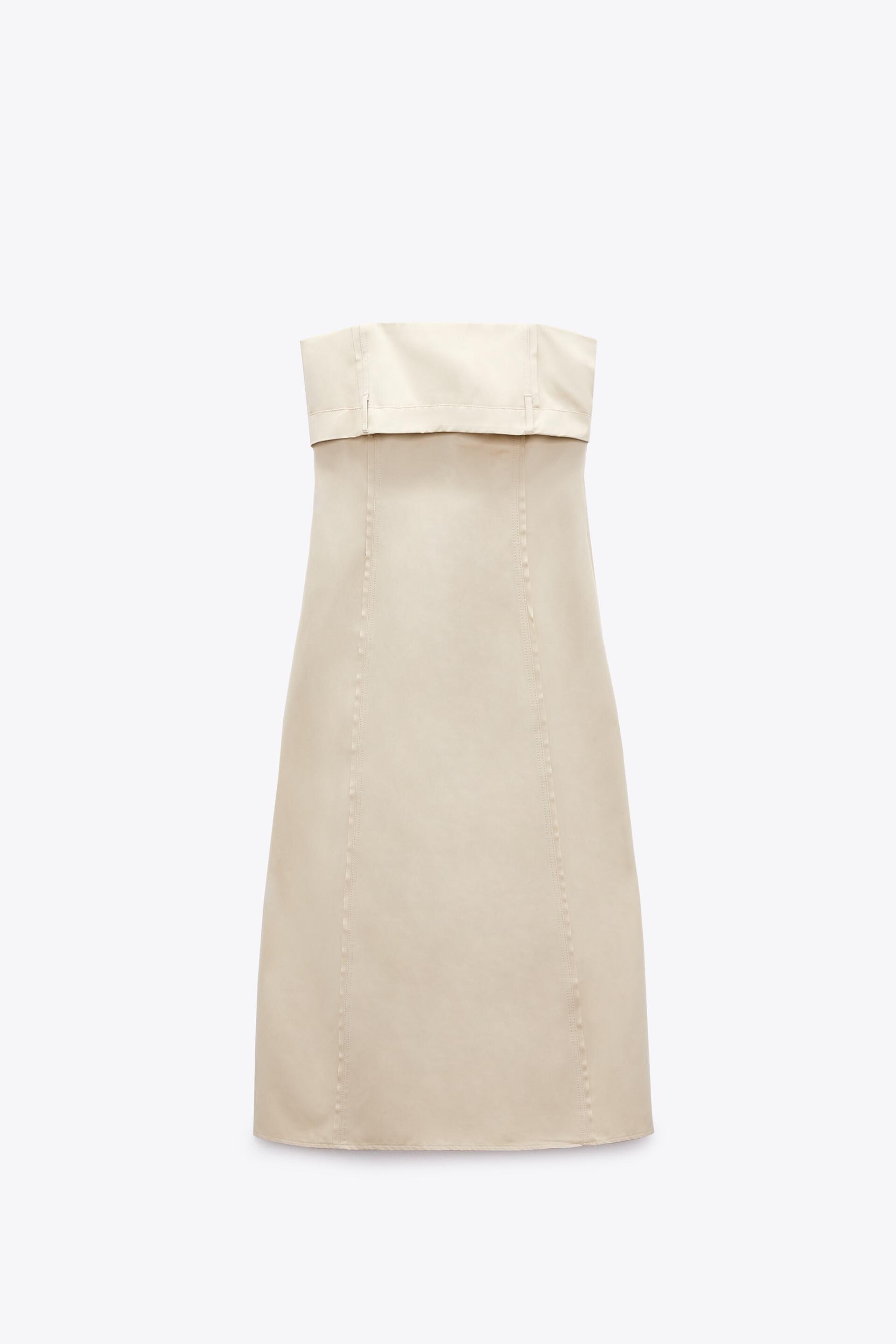 

Платье женское ZARA 03152316 бежевое L (доставка из-за рубежа), Бежевый, 03152316