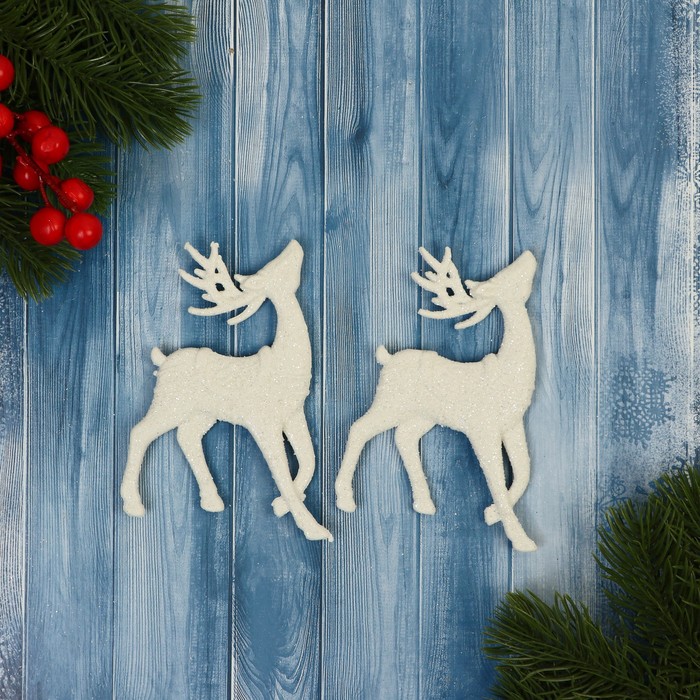 

Елочная игрушка Зимнее волшебство Сказочный олень элит 9692894 11 см 2 шт. белый, Сказочный олень элит