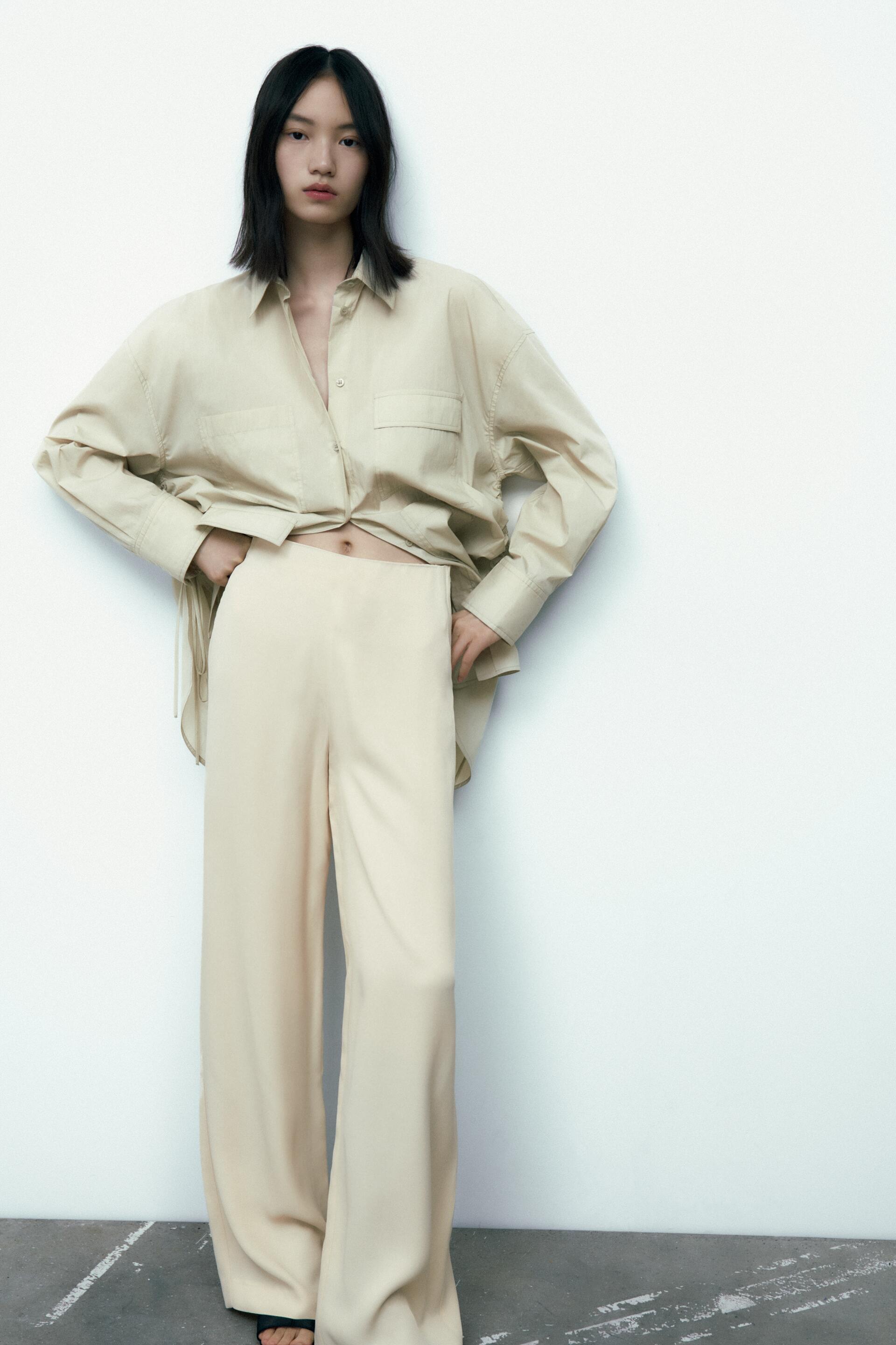 

Брюки женские ZARA 03067512 белые XL (доставка из-за рубежа), Белый, 03067512