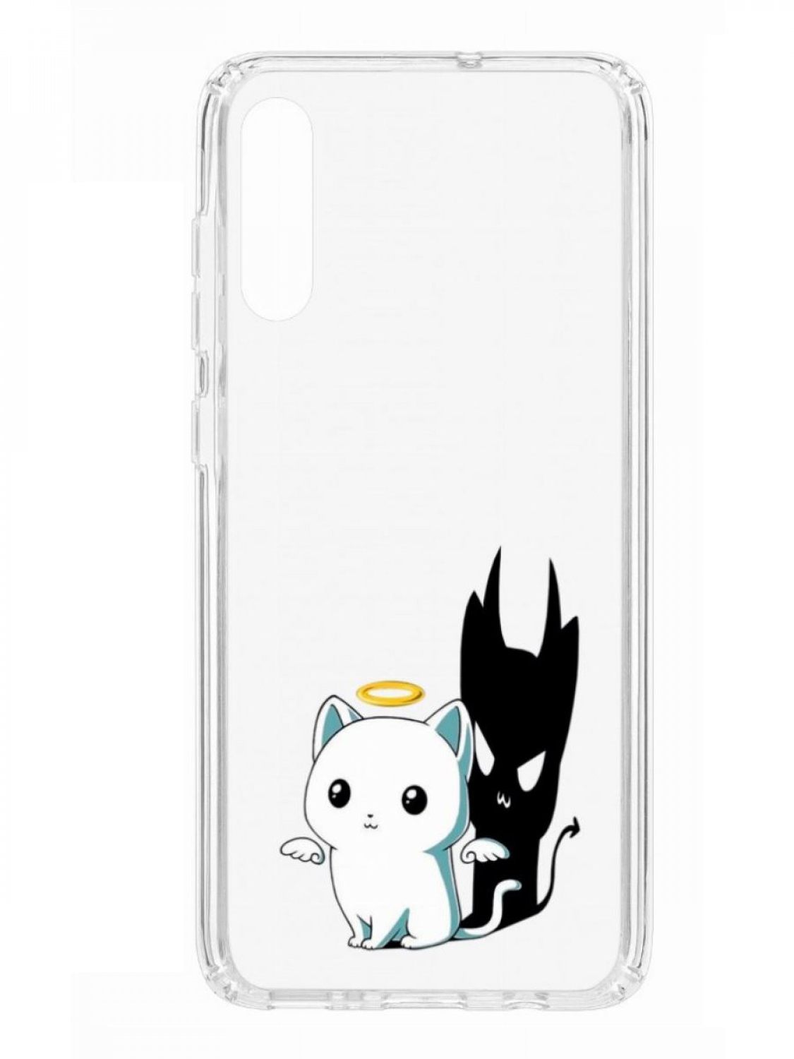 

Чехол на Samsung Galaxy A70 2019 Kruche Print Angel Demon, Черный;белый