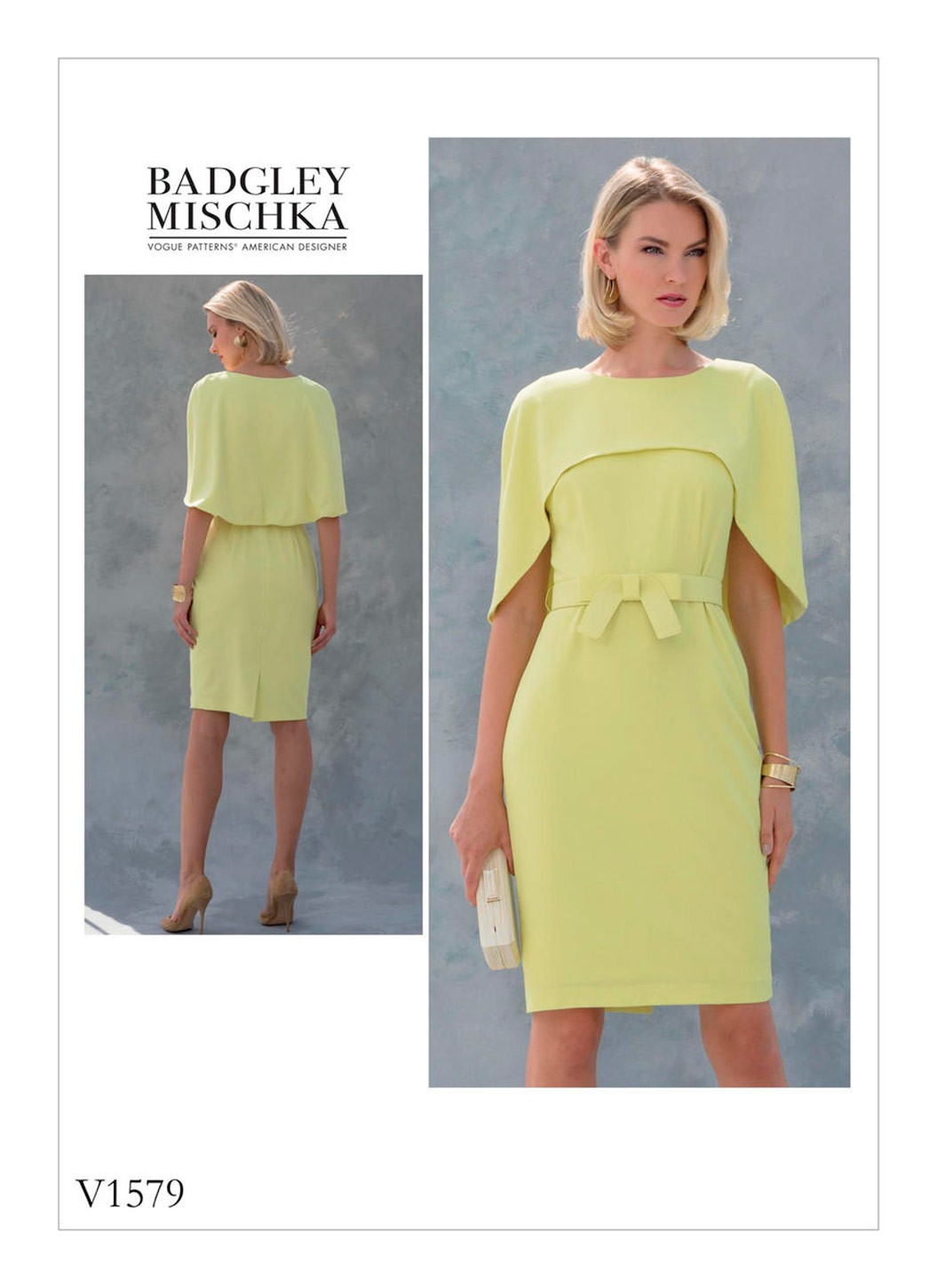 

Выкройка Vogue №1579 — Платье с накидкой от Badgley Mischka