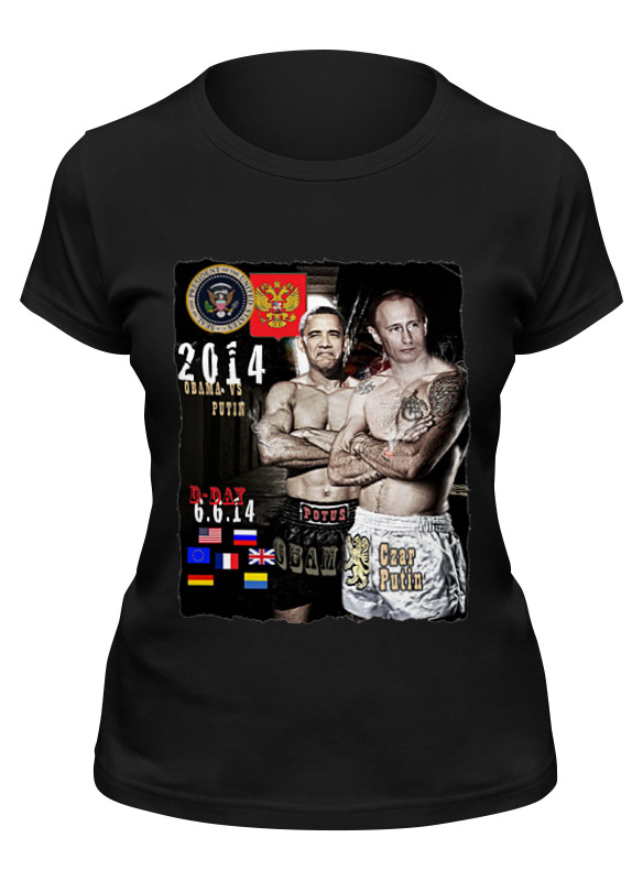 

Футболка женская Printio Obama vs putin черная 2XL, Черный, Obama vs putin
