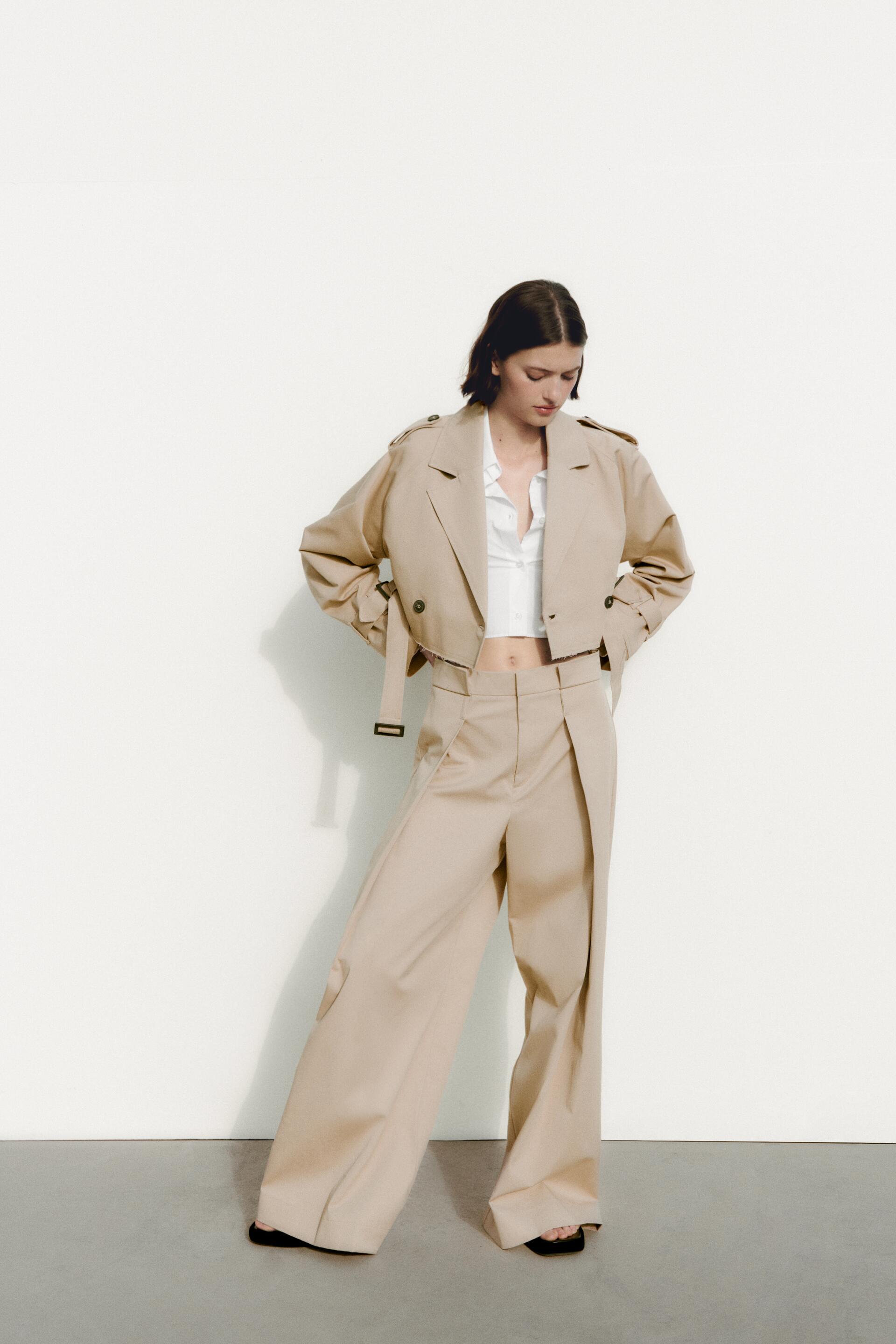 

Брюки женские ZARA 03067402 бежевые 2XL (доставка из-за рубежа), 03067402