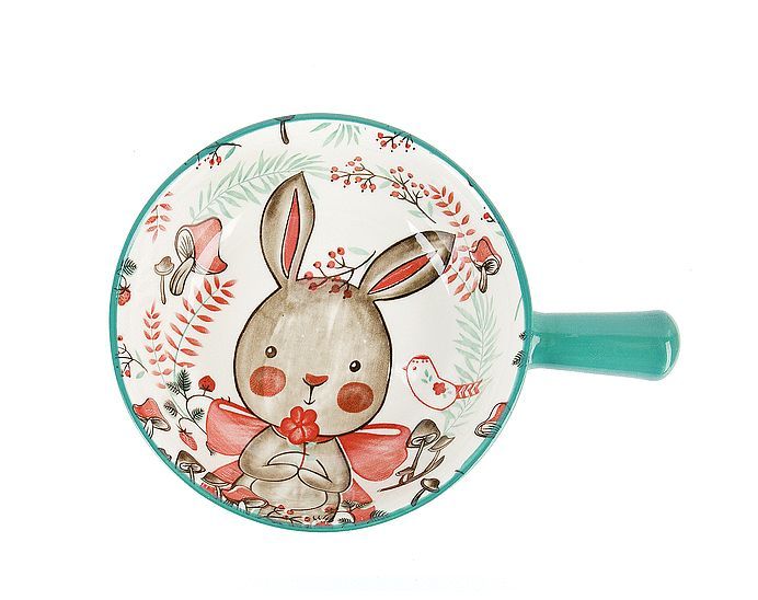 

NOUVELLE HOME Емкость для запекания Kawaii Forest.Rabbit 22*16*6см. v=800мл. (фарфор) (min, Голубой