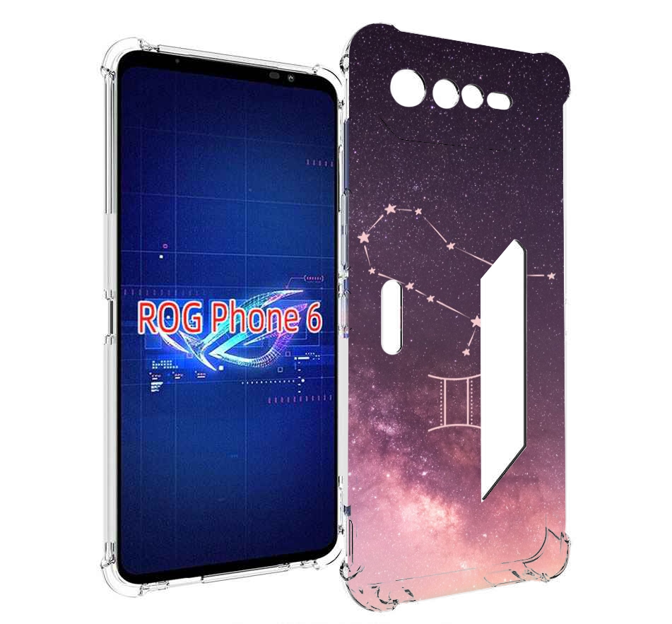 

Чехол MyPads знак зодиака близнецы 5 для Asus ROG Phone 6, Прозрачный, Tocco