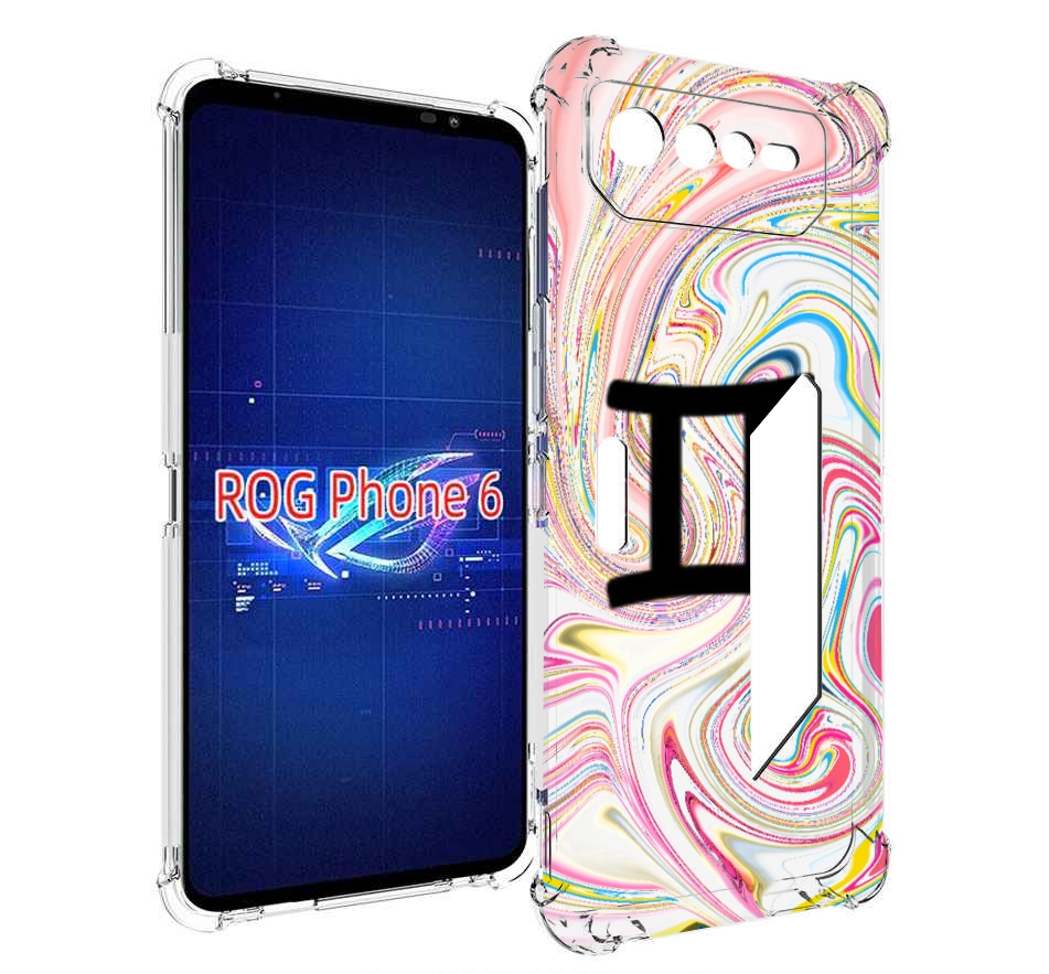 

Чехол MyPads знак зодиака близнецы 2 для Asus ROG Phone 6, Прозрачный, Tocco