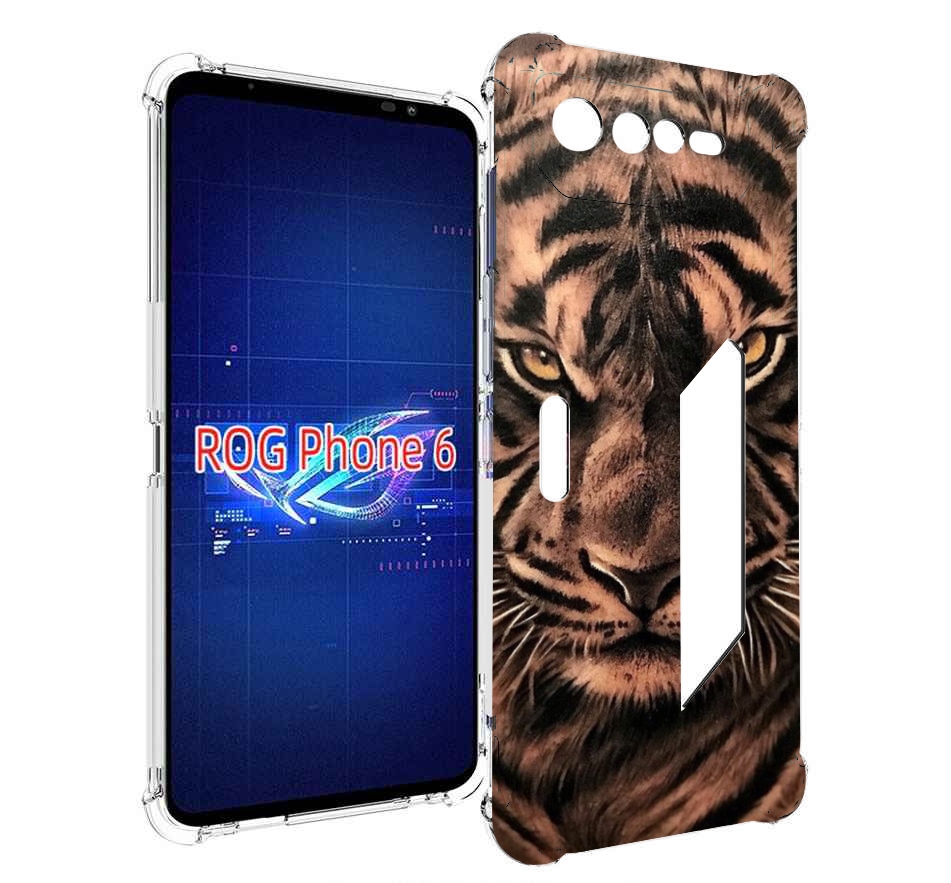 

Чехол MyPads злой-большой-тигр для Asus ROG Phone 6, Прозрачный, Tocco