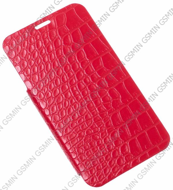 фото Кожаный чехол для samsung galaxy s5 armor case - book type (crocodile red)