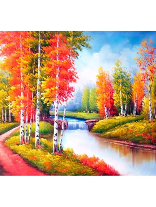

Картина по номерам DIY Осень. Березы. Лес 40x50 см, Осень. Березы. Лес