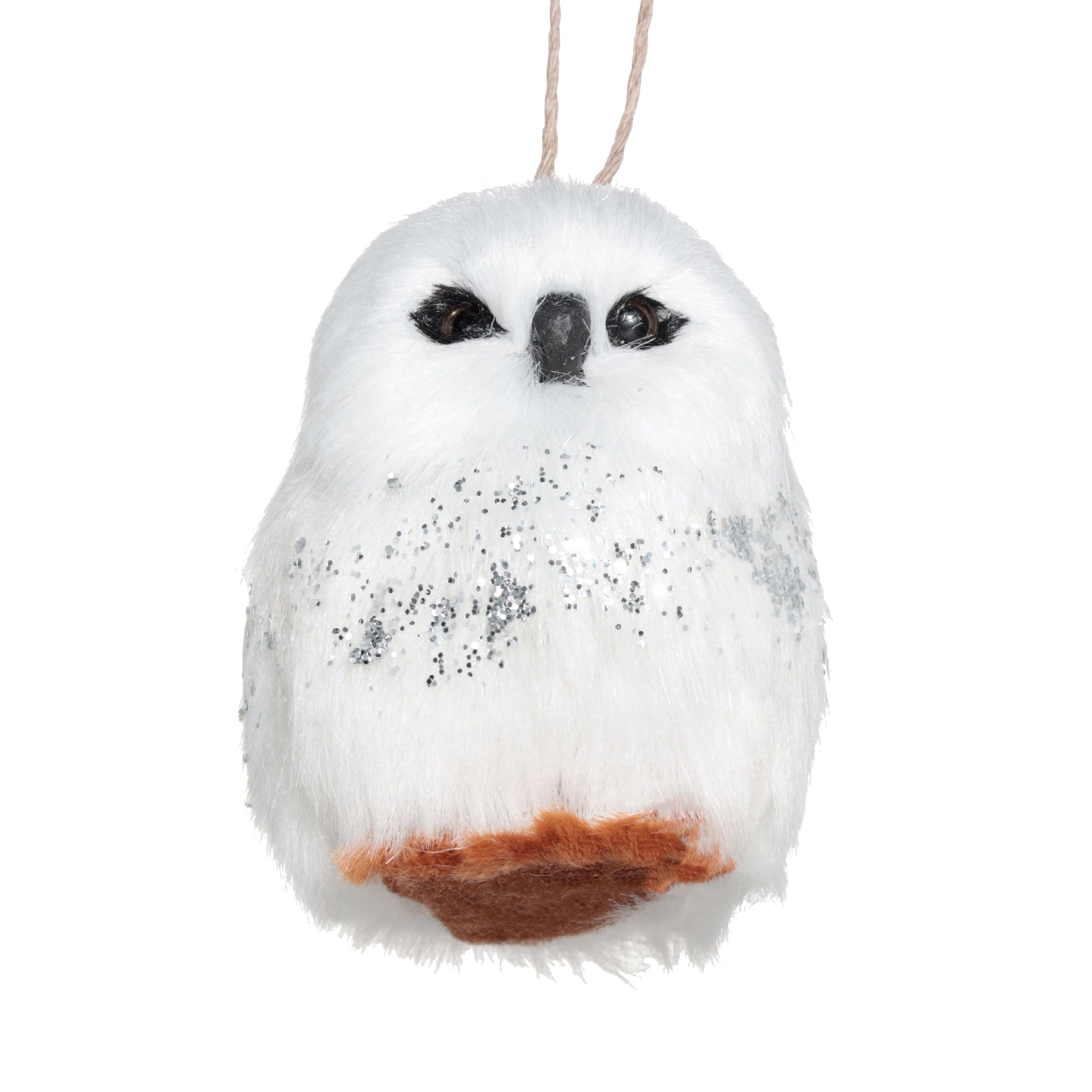 Игрушка елочная, 8 см, полиэстер/пластик, с блестками, Сова, Funny owl
