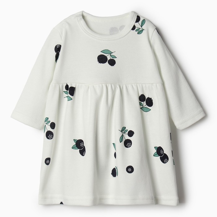 Платье детское Bloom Baby Черники, Молочный, 62 костюм распашонка ползунки чепчик bloom baby созвездия р 56 см голубой
