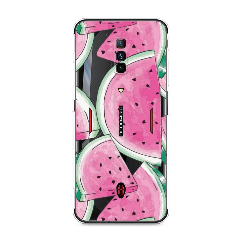 

Чехол Awog на ZTE Nubia Red Magic 6 / ЗТЕ Нубиа Ред Мэджик 6 "Акварельные арбузы", Разноцветный, 135150-10