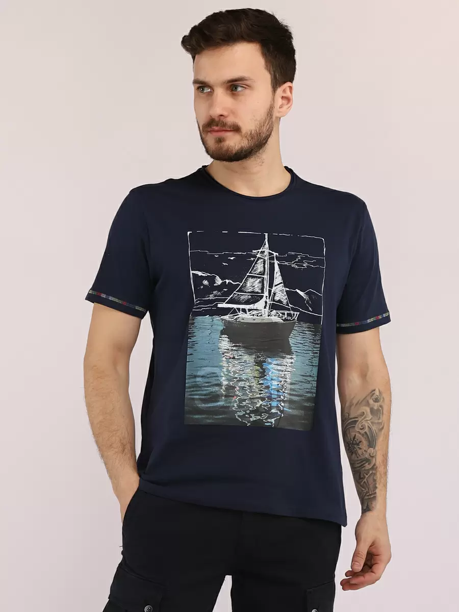 

Футболка мужская SQ66907 A passion play синяя XL, SQ66907