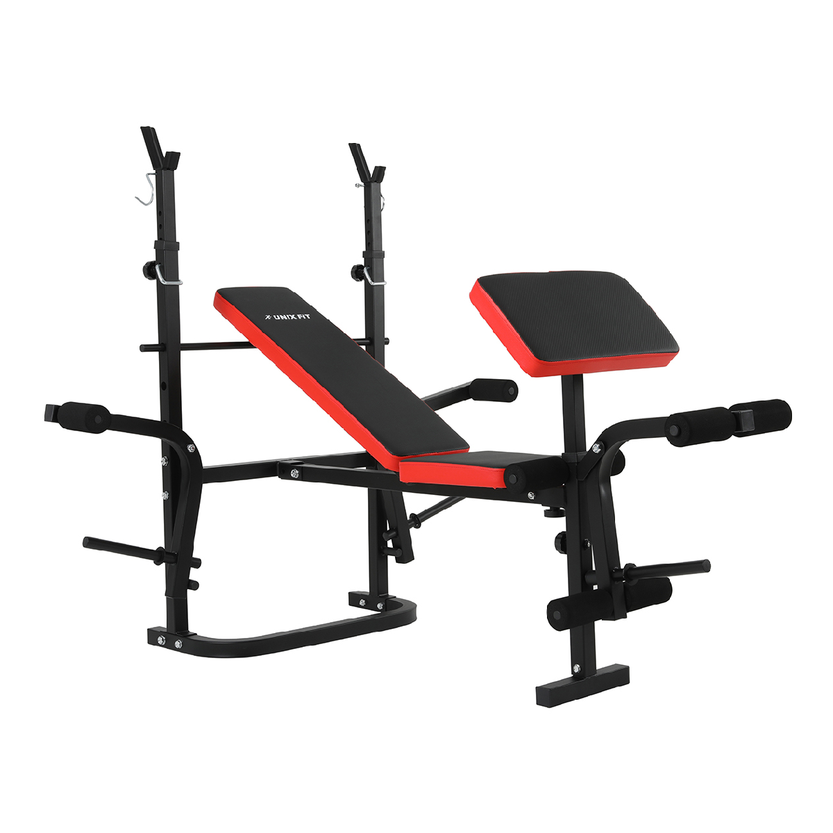 Скамья силовая со стойками UNIX Fit BENCH 120P складная, нагрузка на скамью до 200 кг