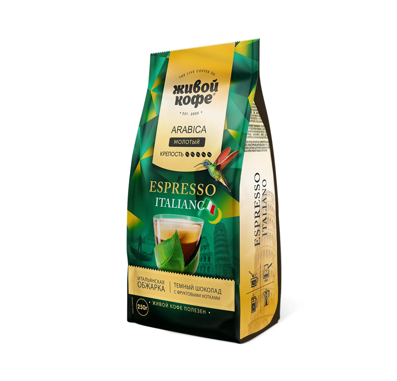 Кофе Живой Кофе Espresso Italiano молотый 250 г