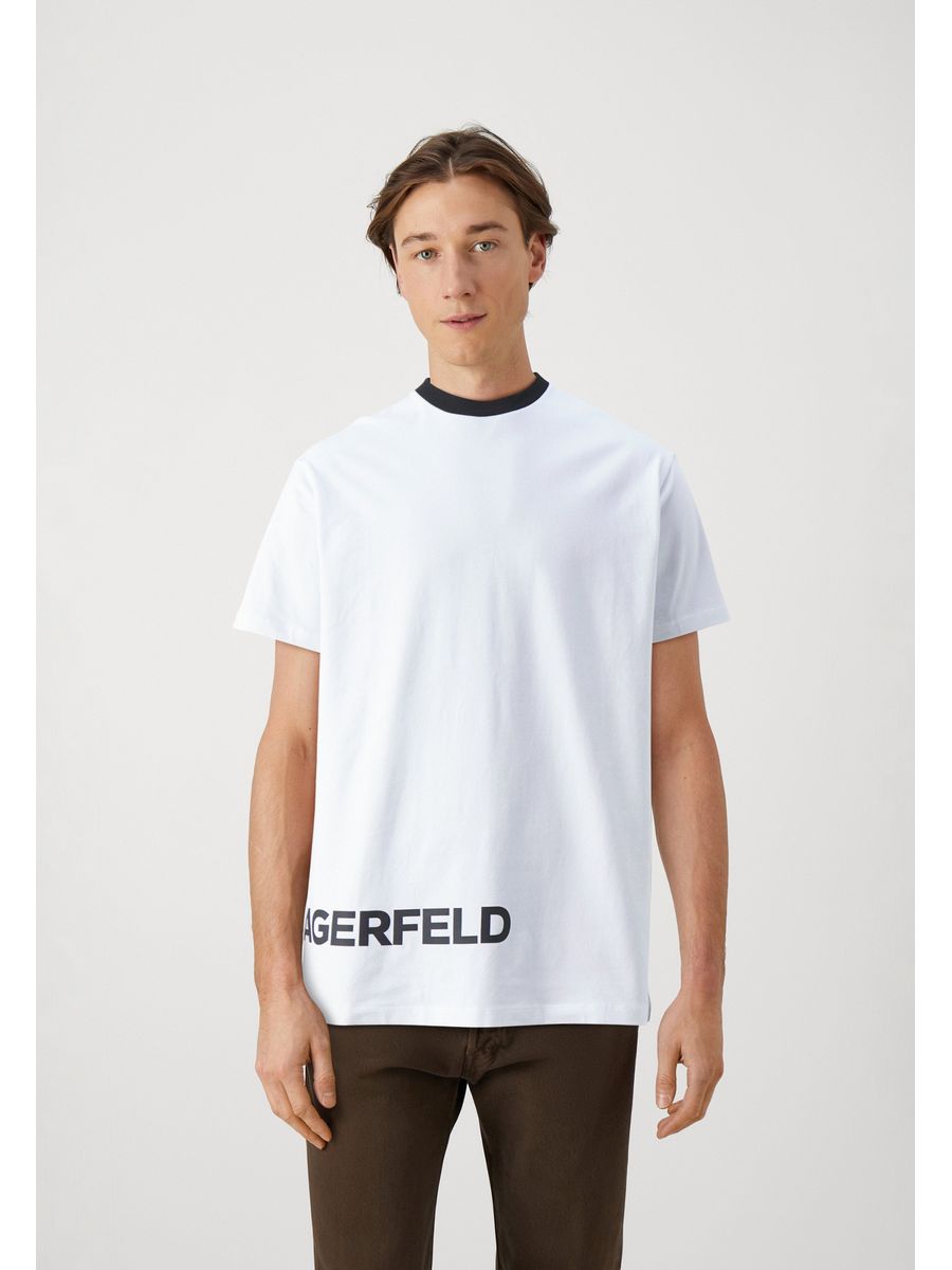 

Футболка мужская Karl Lagerfeld K4822O0G2 белая L, Белый, K4822O0G2